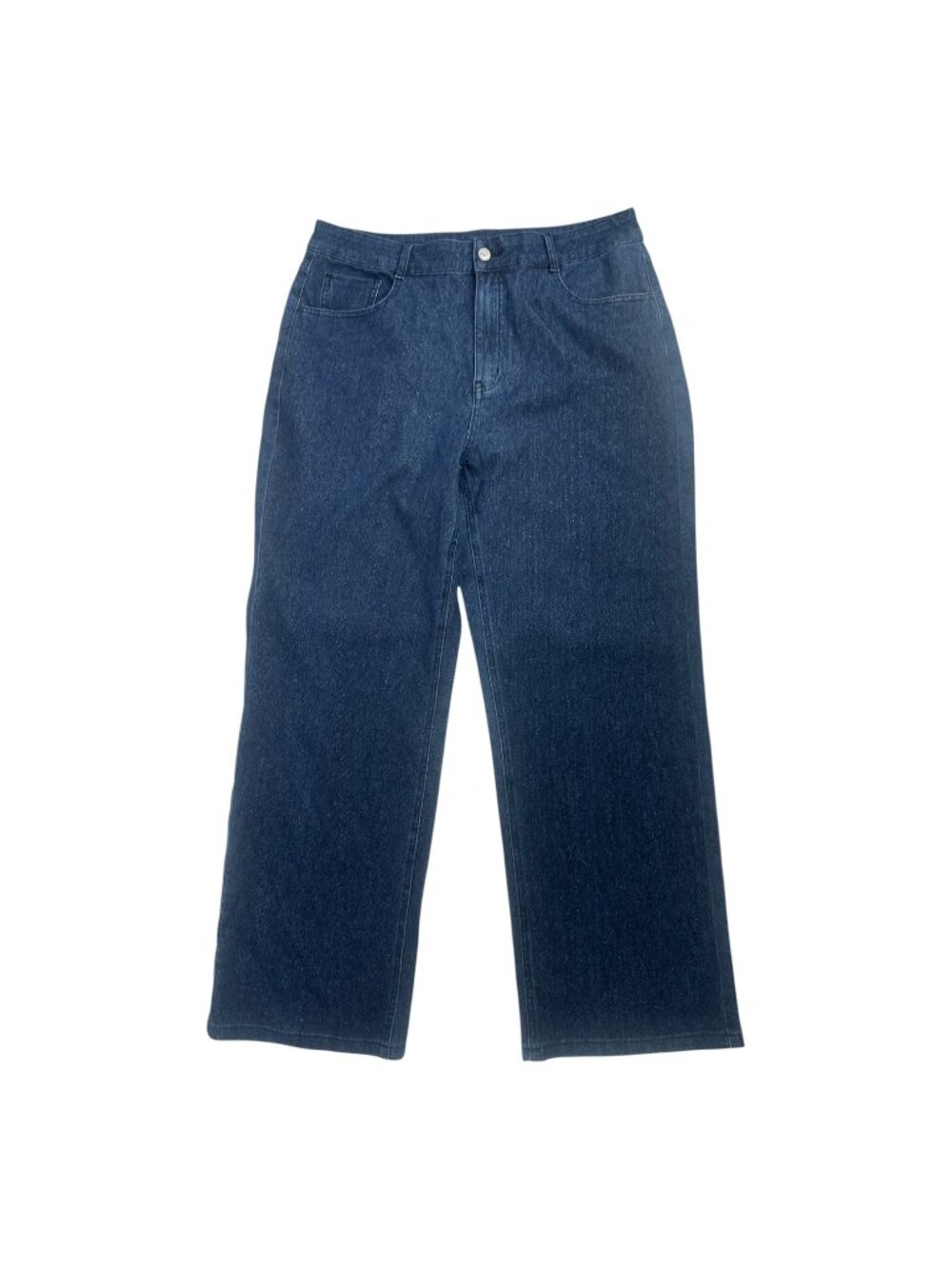 Halara Jeans XL Blue Metallic Sparkle Straight Leg Flex High Waisted Y2K Glam